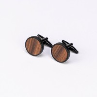 mini: Spinki do mankietów Bewood - Palisander Santos - Black - 18mm (3)