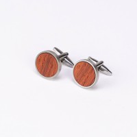 mini: Spinki do mankietów Bewood - Padouk - Silver - 18mm (3)