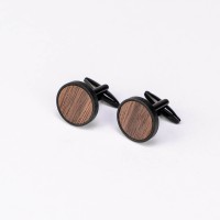 mini: Spinki do mankietów Bewood - Orzech Amerykański - Black - 18mm (3)