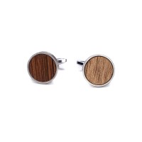 mini: Spinki do mankietów Bewood - Mango - Silver - 18mm (1)