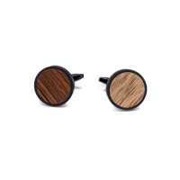 mini: Spinki do mankietów Bewood - Mango - Black - 18mm (1)
