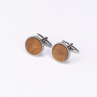 mini: Spinki do mankietów Bewood - Imbuia - Silver - 18mm (3)