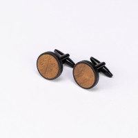 mini: Spinki do mankietów Bewood - Imbuia - Black - 18mm (3)