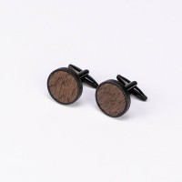 mini: Spinki do mankietów Bewood - Dąb Wędzony - Black - 18mm (3)