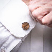 mini: Cufflinks Bewood - Bocote - Silver - 18mm (2)