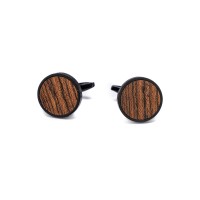 mini: Cufflinks Bewood  - Bocote - Black - 18mm (1)