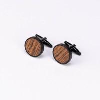 mini: Cufflinks Bewood  - Bocote - Black - 18mm (3)