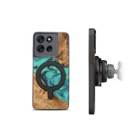mini: Etui Bewood Unique do Motorola G86 5G - Turquoise z MagSafe (2)