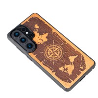 mini: Drewniane Etui Bewood do Samsung Galaxy S26 Ultra RÓŻA WIATRÓW MERBAU (3)