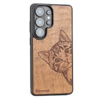 mini: Drewniane Etui Bewood do Samsung Galaxy S26 Ultra CAT LOVER IMBUIA (2)