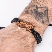 mini: Drewniana bransoletka Koń Merbau Pleciona (3)