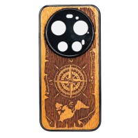 mini: Drewniane Etui Bewood do Xiaomi 17 Ultra RÓŻA WIATRÓW MERBAU (1)