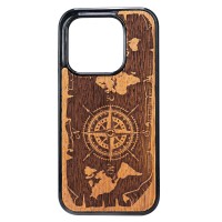 mini: Drewniane Etui Bewood do Xiaomi 17 RÓŻA WIATRÓW MERBAU (1)