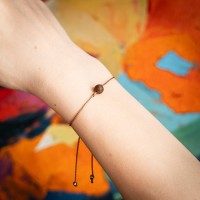 mini: Bransoletka Szczęścia Bewood - Niezapominajka - Beżowa (4)