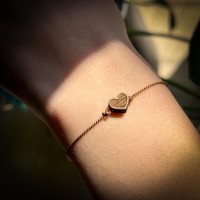mini: Bransoletka Szczęścia Bewood - Serce - Beżowa (5)