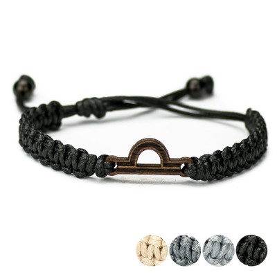 Picture for: Wooden Bracelet Zodiac Sign  Libra  Merbau Cotton