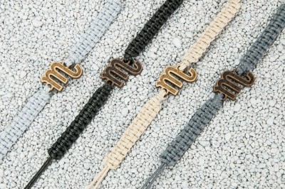 Picture 2 for: Wooden Bracelet Zodiac Sign  Scorpio  Merbau Cotton