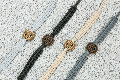Picture 2 for: Wooden Bracelet Zodiac Sign  Cancer  Anigre Cotton