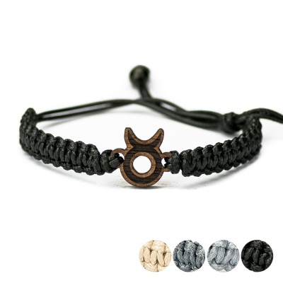 Picture for: Wooden Bracelet Zodiac Sign  Taurus  Merbau Cotton