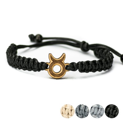 Picture for: Wooden Bracelet Zodiac Sign  Taurus  Anigre Cotton