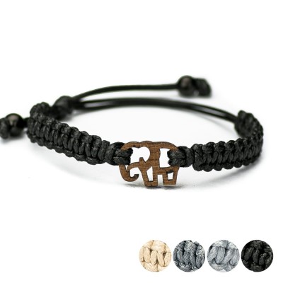 Picture for: Wooden Bracelet Elephant Merbau Cotton
