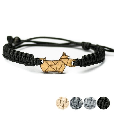 Picture for: Wooden Bracelet Dog 02 Anigre Cotton