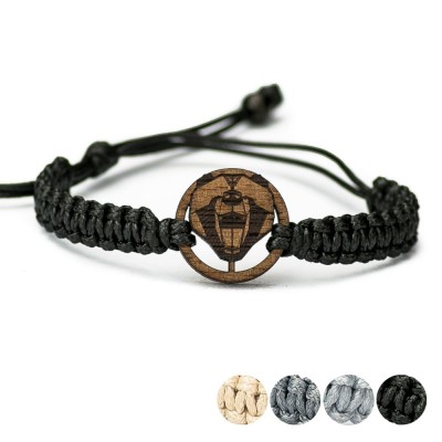 Picture for: Wooden Bracelet Bear Geometric Merbau Cotton