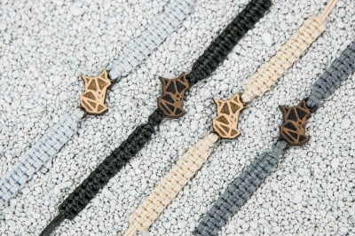 Picture 2 for: Wooden Bracelet Fox Merbau Cotton