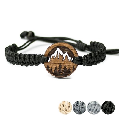 Picture for: Wooden Bracelet Mountains Merbau Cotton