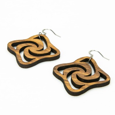 Picture 2 for: Wooden earrings VESTA Zebrano