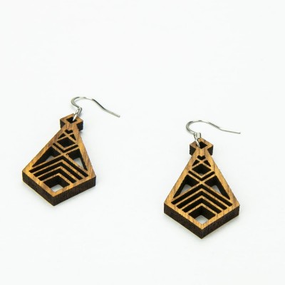 Picture 2 for: Wooden earrings LUNA Zebrano