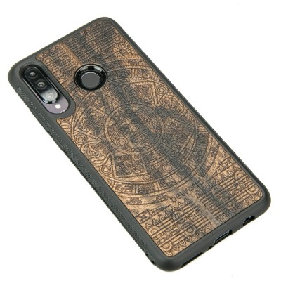 Picture 2 for: Huawei P30 Lite Aztec Calendar Ziricote Wood Case