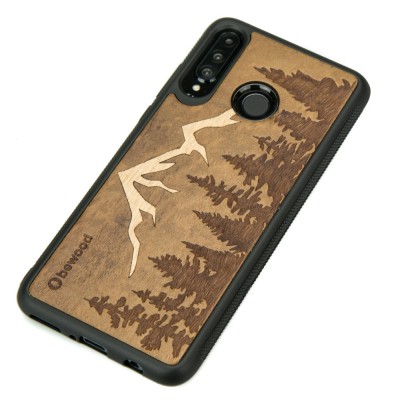Picture 2 for: Huawei P30 Lite Mountains Imbuia Wood Case
