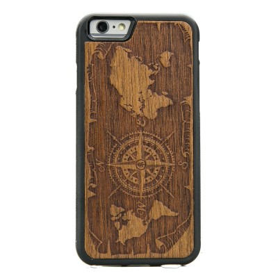Obrazek dla: Drewniane Etui iPhone 6 Plus / 6s Plus RÓŻA WIATRÓW MERBAU