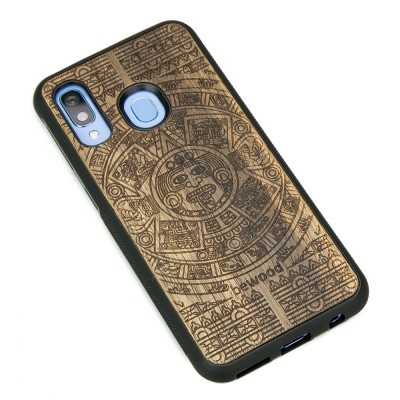 Picture 2 for: Samsung Galaxy A40 Aztec Calendar Frake Wood Case