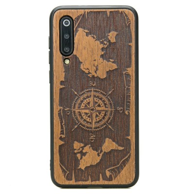 Obrazek dla: Drewniane Etui Xiaomi Mi 9 SE RÓŻA WIATRÓW MERBAU