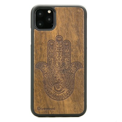Obrazek dla: Drewniane Etui na iPhone 11 PRO MAX HAMSA IMBUIA