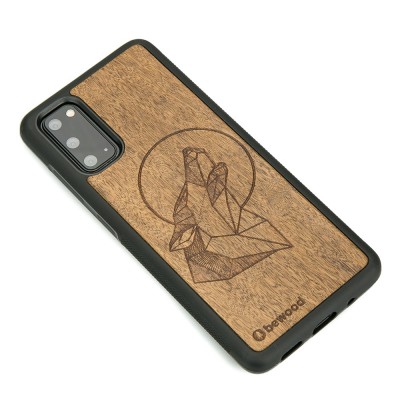 Obrazek 2 dla: Drewniane Etui na Samsung Galaxy S20 WILK IMBUIA
