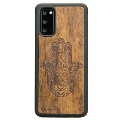 Obrazek dla: Drewniane Etui na Samsung Galaxy S20 HAMSA IMBUIA