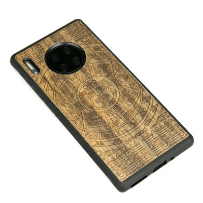 Obrazek 2 dla: Drewniane Etui Huawei Mate 30 Pro KALENDARZ AZTECKI LIMBA