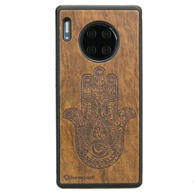 Obrazek dla: Drewniane Etui Huawei Mate 30 Pro HAMSA IMBUIA