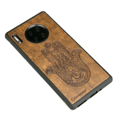 Obrazek 2 dla: Drewniane Etui Huawei Mate 30 Pro HAMSA IMBUIA