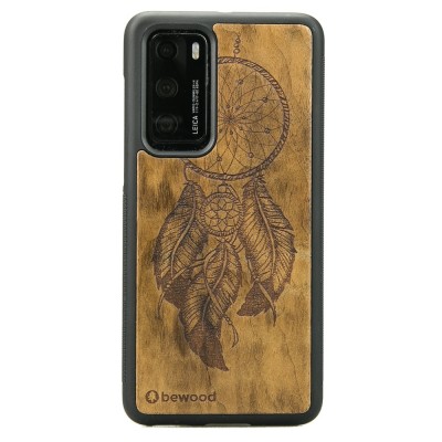 Obrazek dla: Drewniane Etui Huawei P40 ŁAPACZ SNÓW IMBUIA