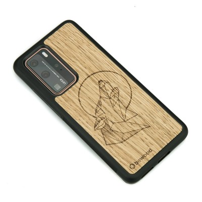 Obrazek 2 dla: Drewniane Etui Huawei P40 Pro WILK DĄB