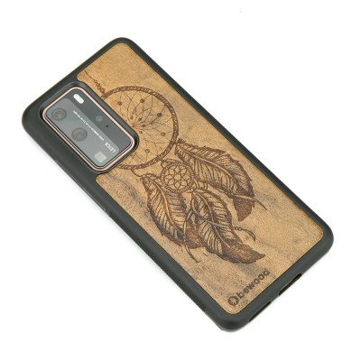 Obrazek 2 dla: Drewniane Etui Huawei P40 Pro ŁAPACZ SNÓW IMBUIA