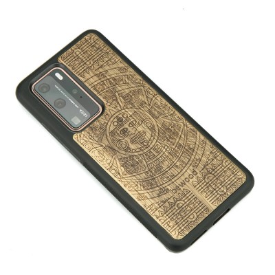 Obrazek 2 dla: Drewniane Etui Huawei P40 Pro KALENDARZ AZTECKI LIMBA