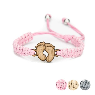 Picture for: Wooden Bracelet Lady Feet Anigre Cotton