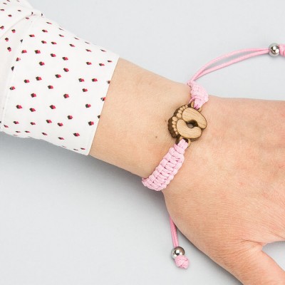 Picture 2 for: Wooden Bracelet Lady Feet Anigre Cotton