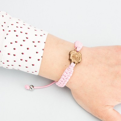 Picture 2 for: Wooden Bracelet Lady Geometric Rose Anigre Cotton