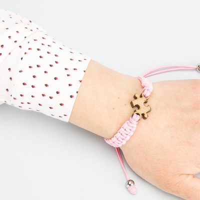 Picture 2 for: Wooden Bracelet Lady Puzzel Anigre Cotton